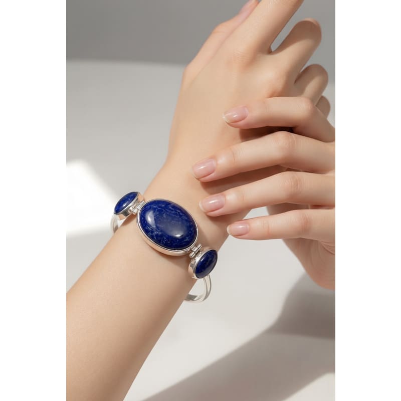 Bracelets - frijja.com - Moon Radiance Bracelet 950 Sterling Silver Sodalite Stone