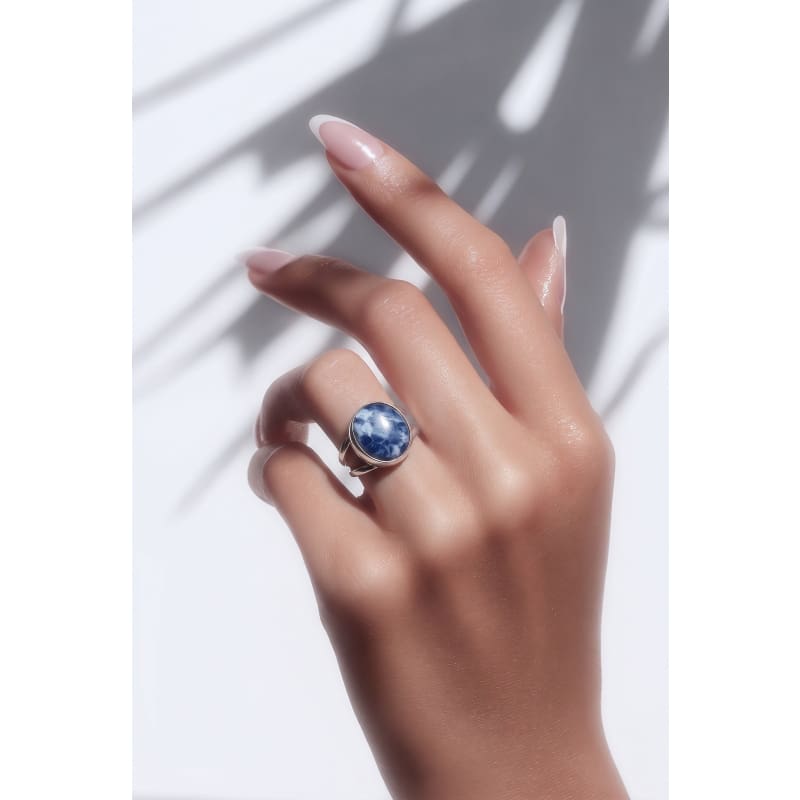 Rings - frijja.com - Moon Radiance - Ring 950 Sterling Silver Sodalite Stone