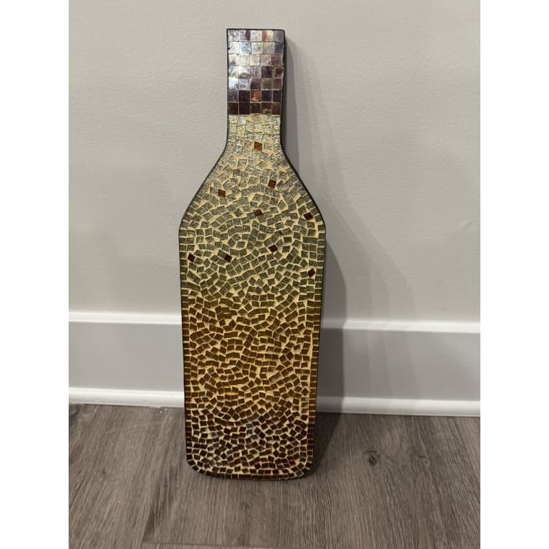Mosaic Art Bronze Wine Bottle Home Decor Rustic - 18" - Frijja, LLC