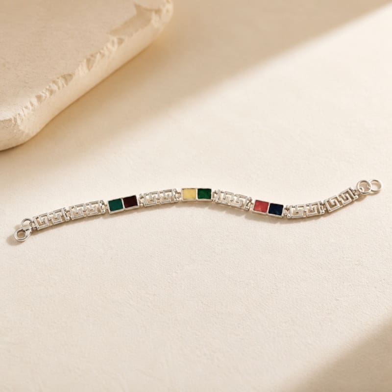 Jewelry Sets - frijja.com - Rainbow Gems Set - 950 Sterling Silver Chrysocolla Spondylus Lapis Lazuli Mother of Pearl