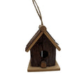Rustic Farmhouse Cabin Wooden Bird House - Wood Bark Hanging Perch - Frijja, LLC