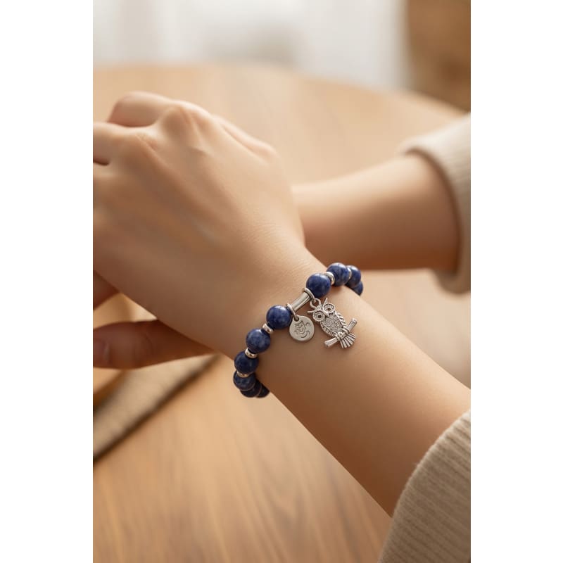 Bracelets - frijja.com - Victorian Elegance Bracelet - 950 Sterling Silver Sodalite Gemstone