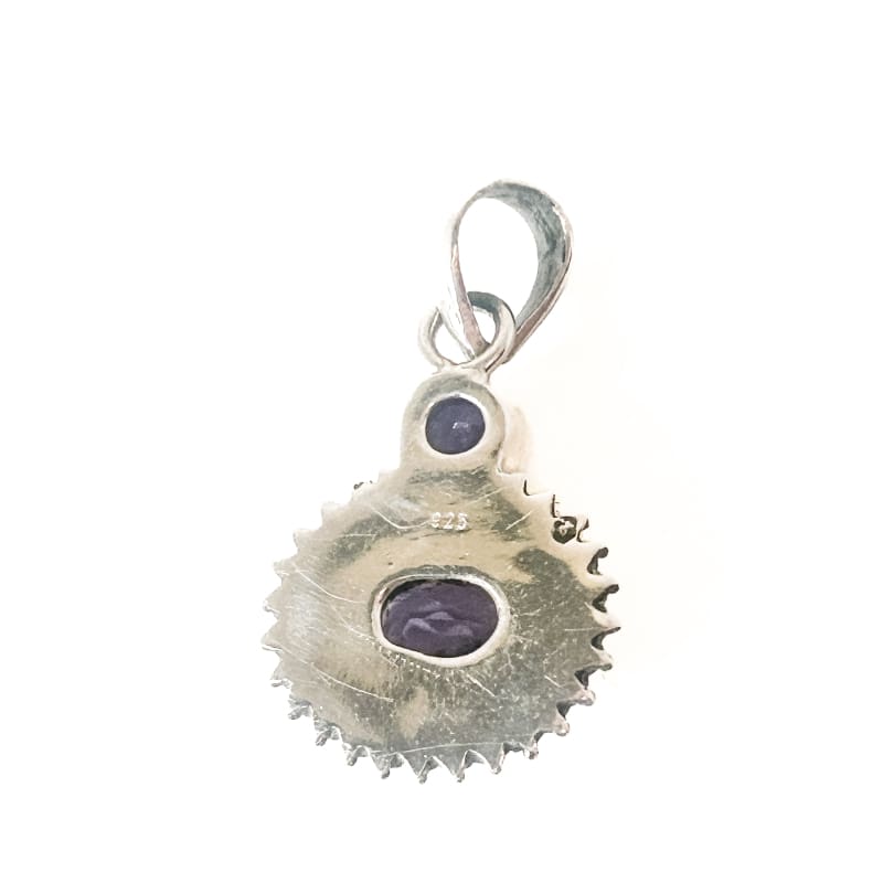 Vintage 925 Sterling Silver Amethyst Pendant - Frijja, LLC
