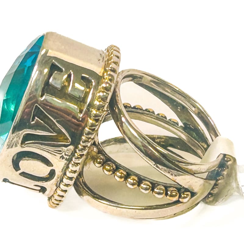 Vintage 925 Sterling Silver Apatite Love Ring size 8 - Frijja, LLC