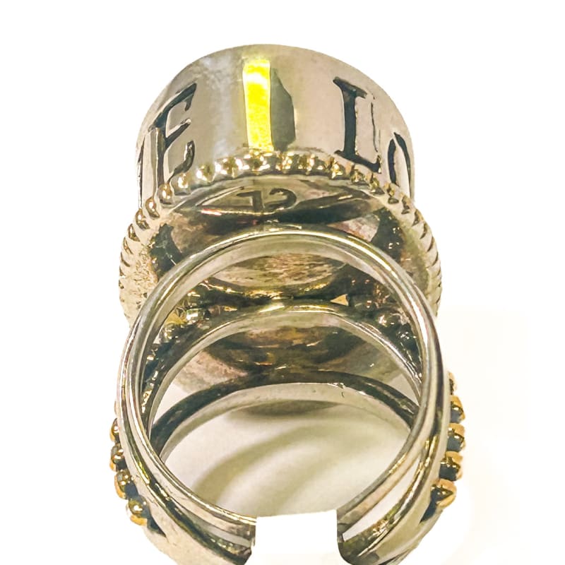 Vintage 925 Sterling Silver Apatite Love Ring size 8 - Frijja, LLC