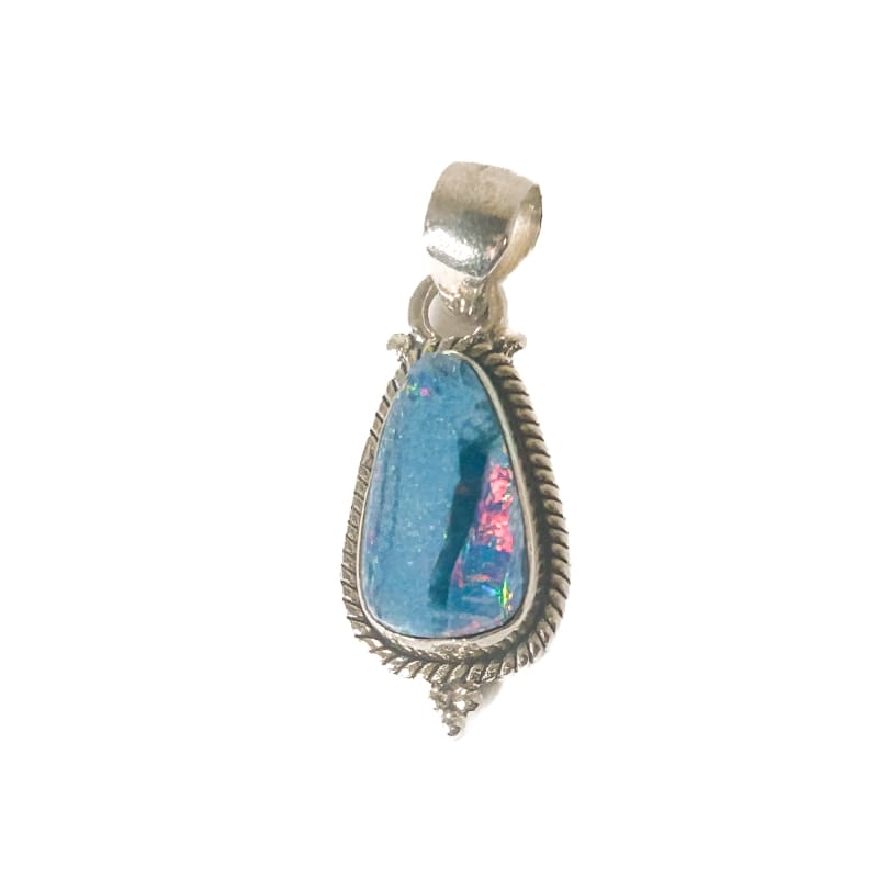 Vintage 925 Sterling Silver Australian Opal Pendant - Frijja, LLC