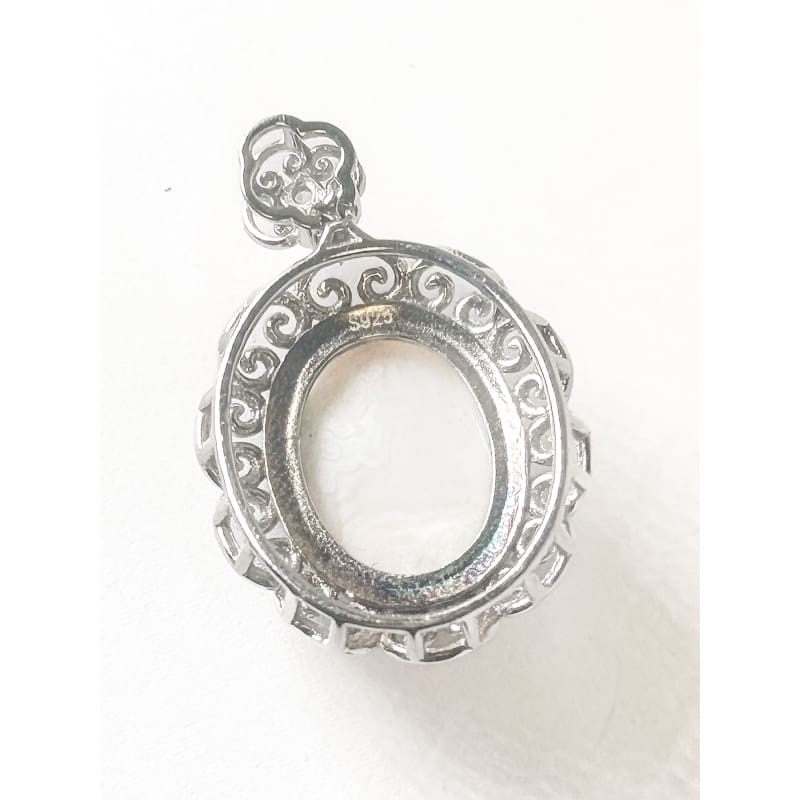 Vintage 925 Sterling Silver Botswana Agate Pendant - Frijja, LLC