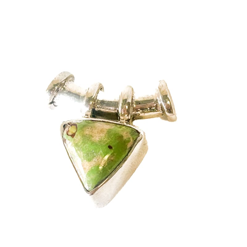Vintage 925 Sterling Silver Chrysoprase Pendant - Frijja, LLC