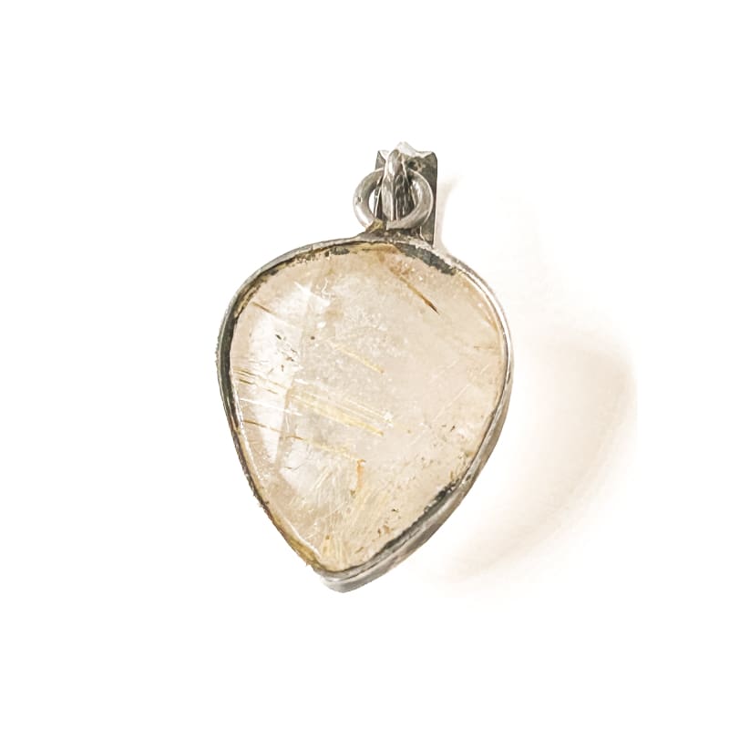 Vintage 925 Sterling Silver Clear Quartz Pendant - Frijja, LLC
