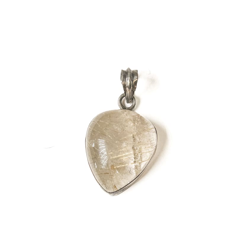 Vintage 925 Sterling Silver Clear Quartz Pendant - Frijja, LLC