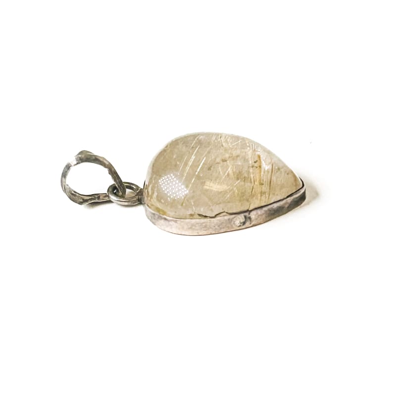 Vintage 925 Sterling Silver Clear Quartz Pendant - Frijja, LLC