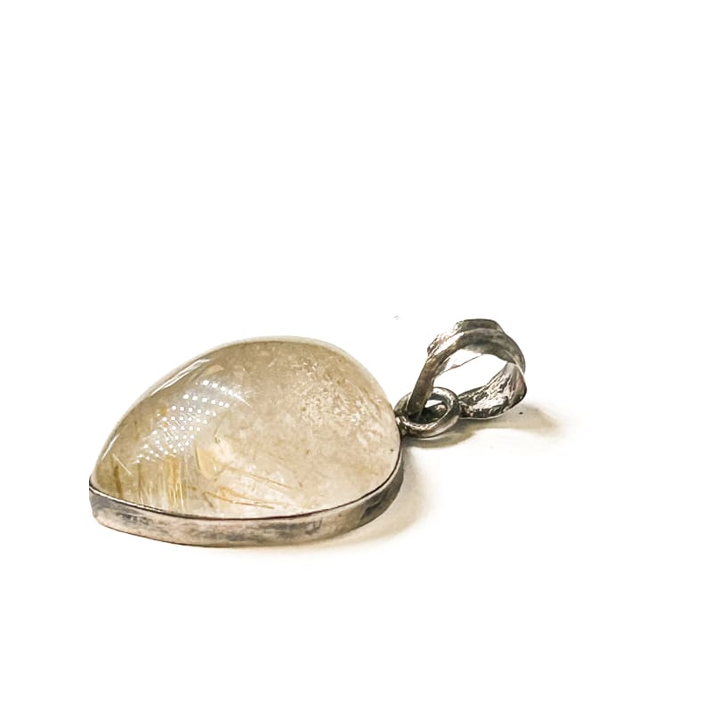Vintage 925 Sterling Silver Clear Quartz Pendant - Frijja, LLC