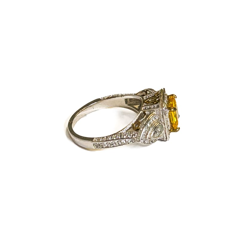 Vintage 925 Sterling Silver Cushion Cut Citrine Ring - Size 9 - Frijja, LLC