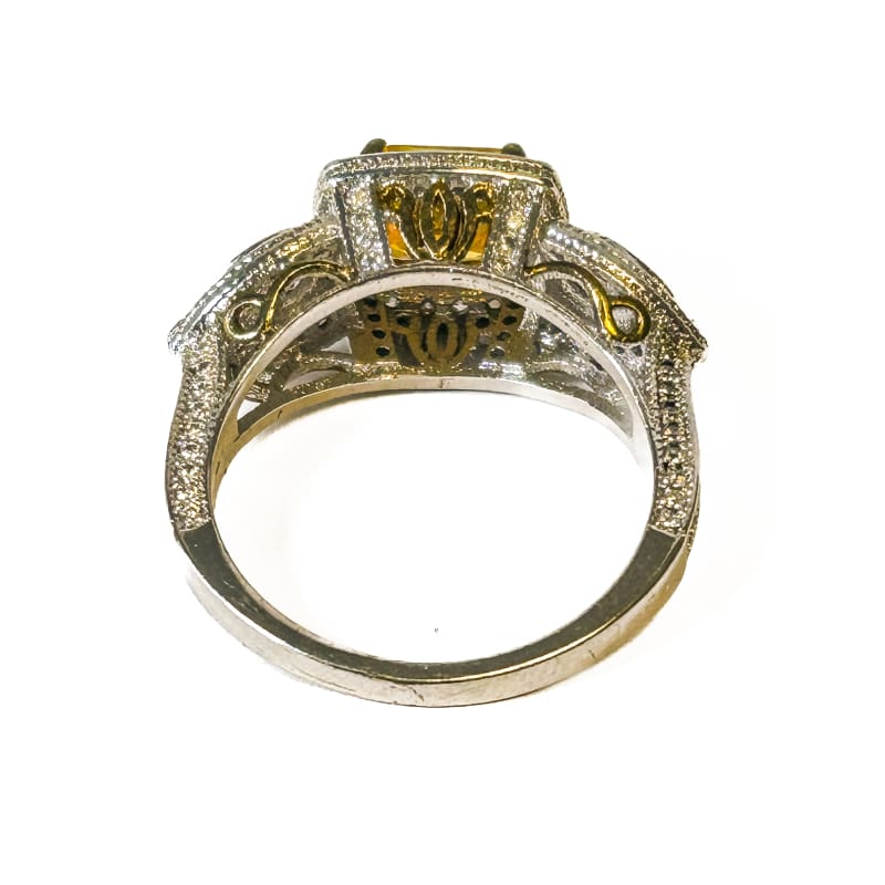 Vintage 925 Sterling Silver Cushion Cut Citrine Ring - Size 9 - Frijja, LLC