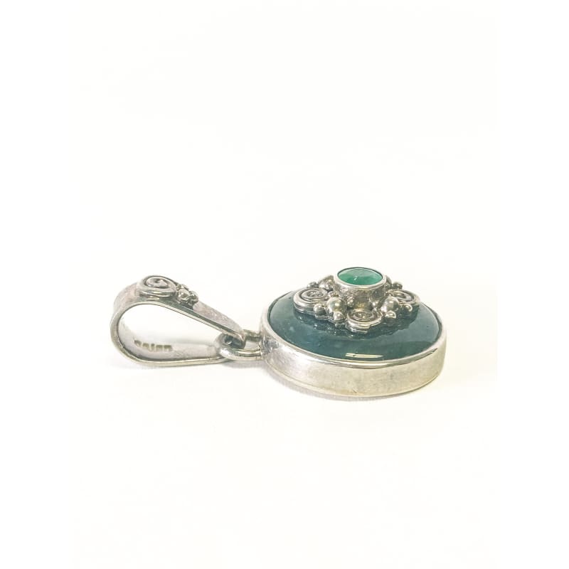 Vintage 925 Sterling Silver Emerald and Ocean Jasper - Frijja, LLC