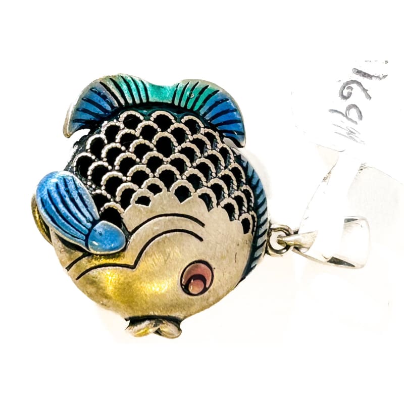 Vintage 925 Sterling Silver Fish Pendant - Frijja, LLC