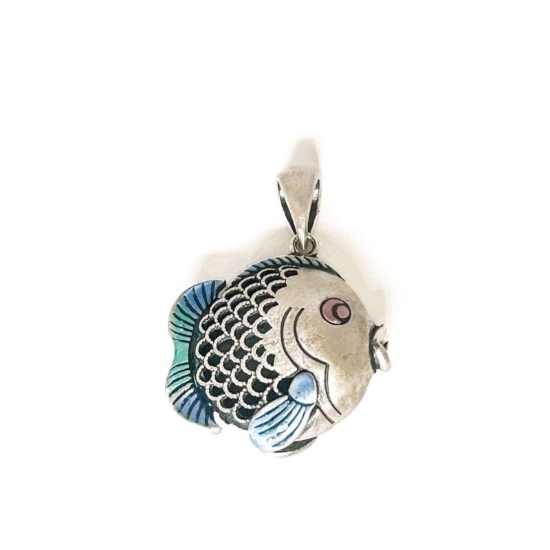 Vintage 925 Sterling Silver Fish Pendant - Frijja, LLC