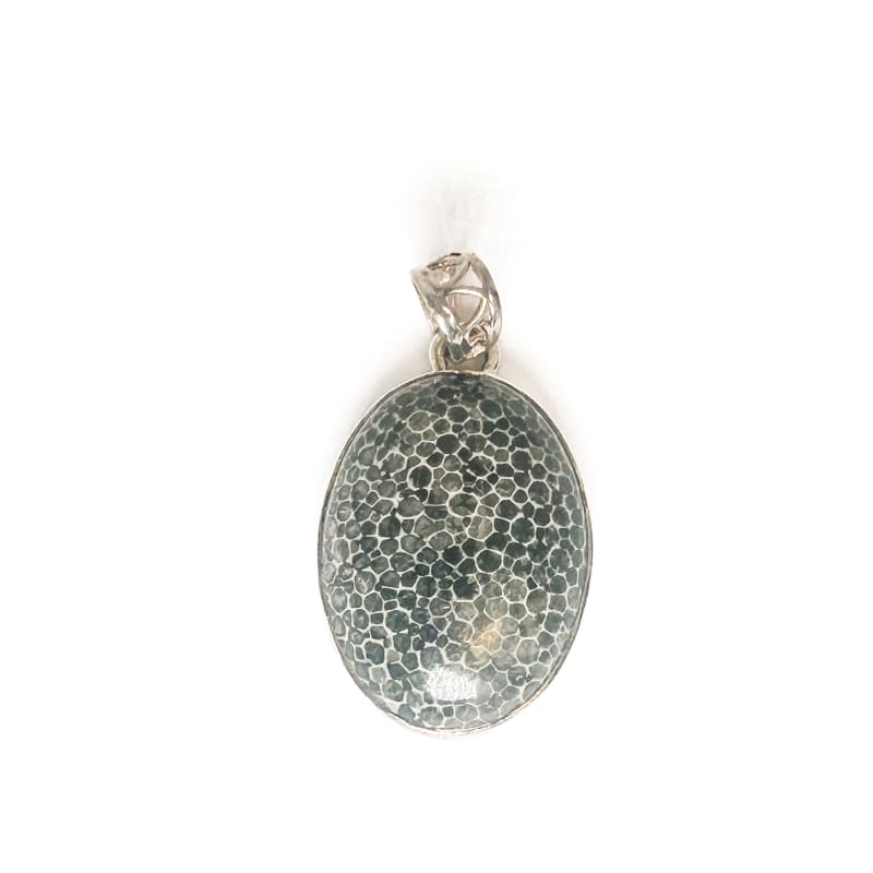 Vintage 925 Sterling Silver Fossil Coral Pendant - Frijja, LLC