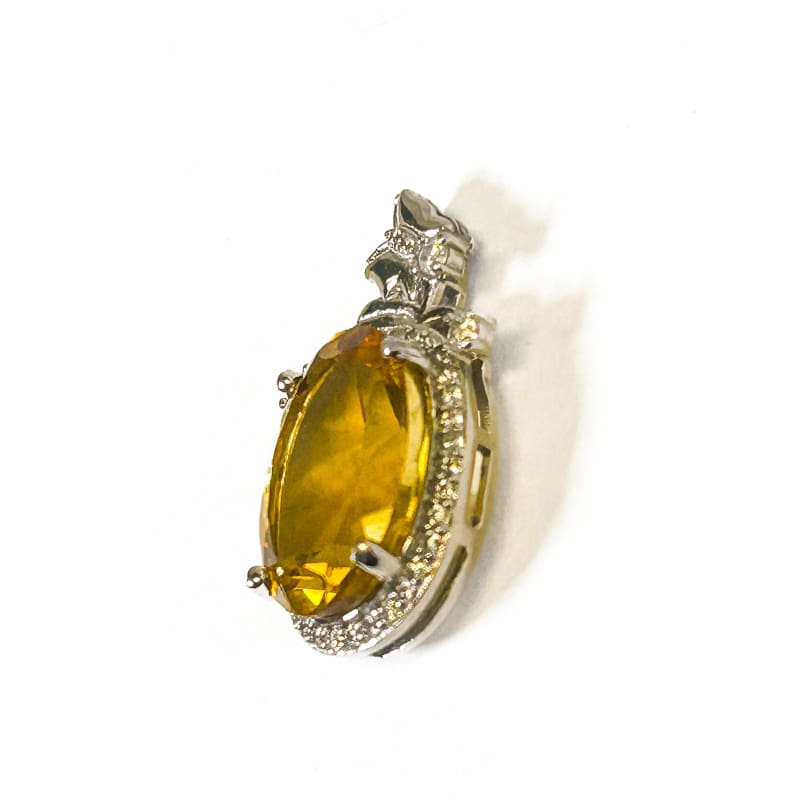 Vintage 925 Sterling Silver Honey Quartz Pendant - Frijja, LLC