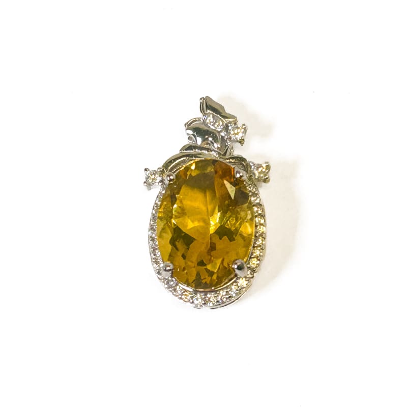 Vintage 925 Sterling Silver Honey Quartz Pendant - Frijja, LLC