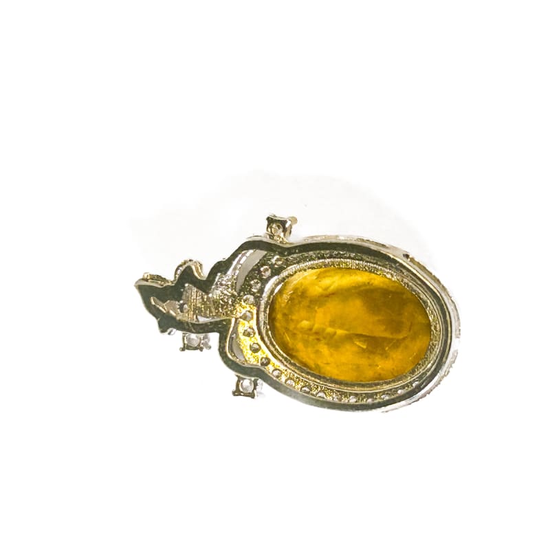 Vintage 925 Sterling Silver Honey Quartz Pendant - Frijja, LLC