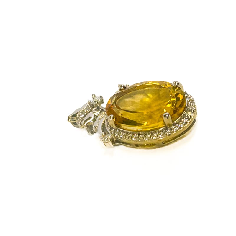 Vintage 925 Sterling Silver Honey Quartz Pendant - Frijja, LLC