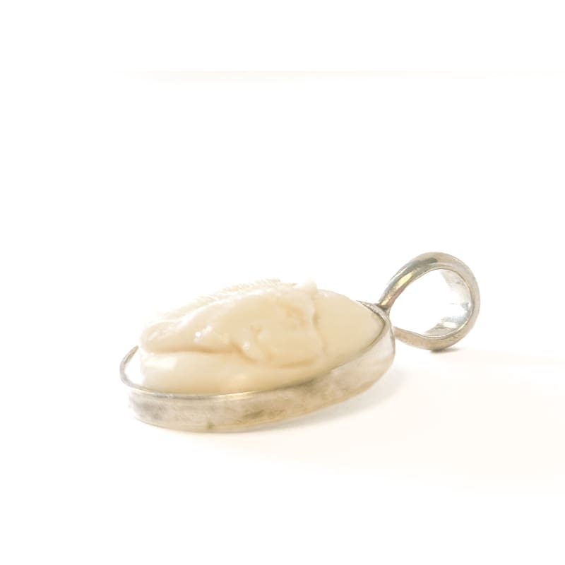 Vintage 925 Sterling Silver Ivory Bear Pendant - Frijja, LLC
