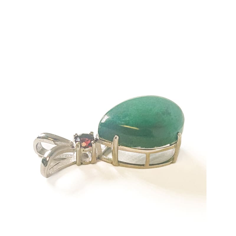 Vintage 925 Sterling Silver Jade Pendant - Frijja, LLC