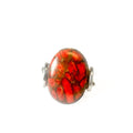 Vintage 925 Sterling Silver Large Oval Copper Turquoise Ring Size 7 - Frijja, LLC
