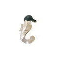 Vintage 925 Sterling Silver Mother of Pearl Onyx Seahorse Pendant - Frijja, LLC