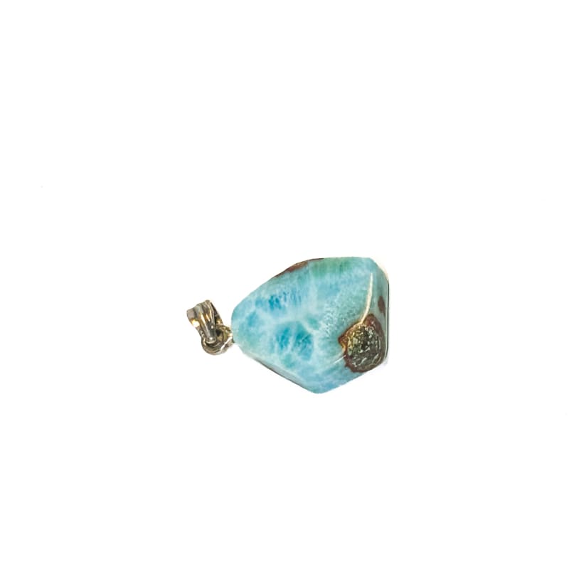 Vintage 925 Sterling Silver Natural Larimar Pendant - Frijja, LLC