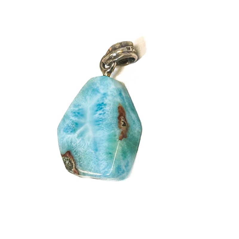 Vintage 925 Sterling Silver Natural Larimar Pendant - Frijja, LLC