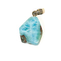 Vintage 925 Sterling Silver Natural Larimar Pendant - Frijja, LLC
