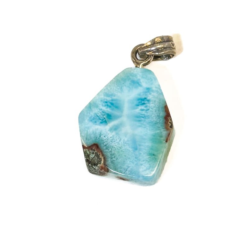 Vintage 925 Sterling Silver Natural Larimar Pendant - Frijja, LLC