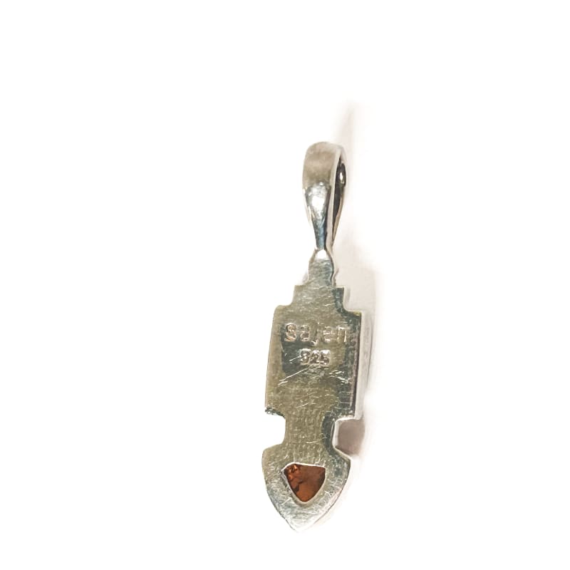 Vintage 925 Sterling Silver Onyx Amber Pendant - Frijja, LLC
