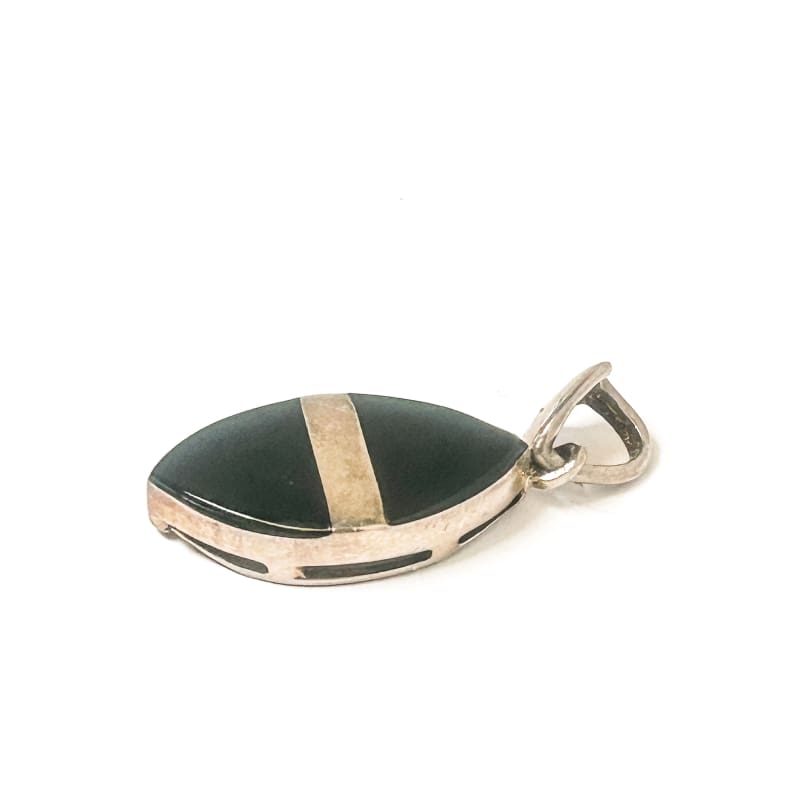 Vintage 925 Sterling Silver Onyx Pendant - Frijja, LLC