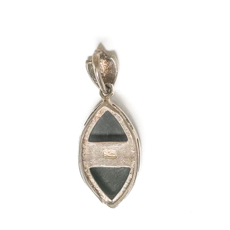 Vintage 925 Sterling Silver Onyx Pendant - Frijja, LLC