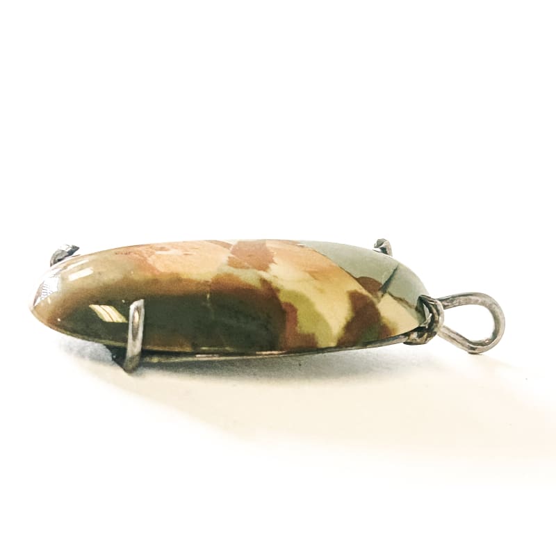 Vintage 925 Sterling Silver Picasso Jasper Pendant - Frijja, LLC
