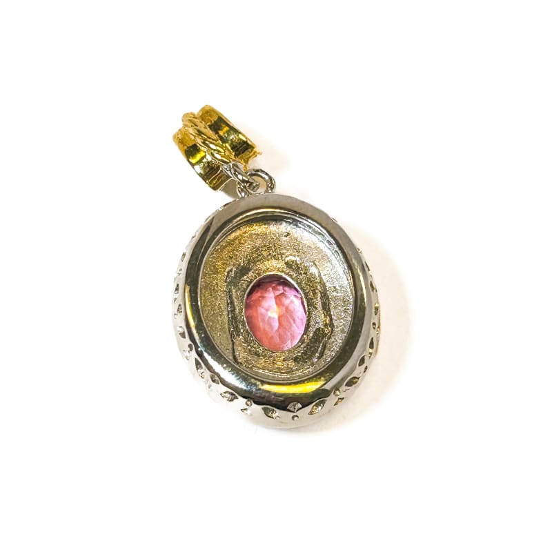 Vintage 925 Sterling Silver Pink Topaz Pendant - Frijja, LLC