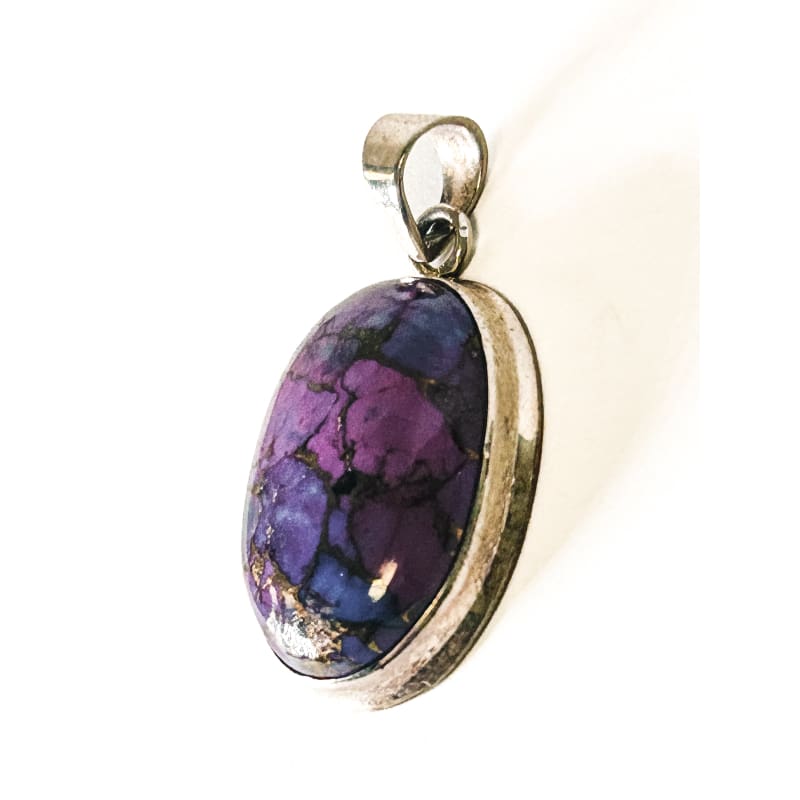 Vintage 925 Sterling silver Purple Copper Turquoise Pendant - Frijja, LLC