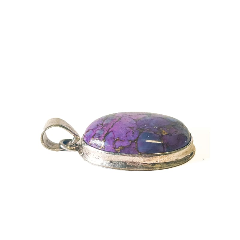 Vintage 925 Sterling silver Purple Copper Turquoise Pendant - Frijja, LLC