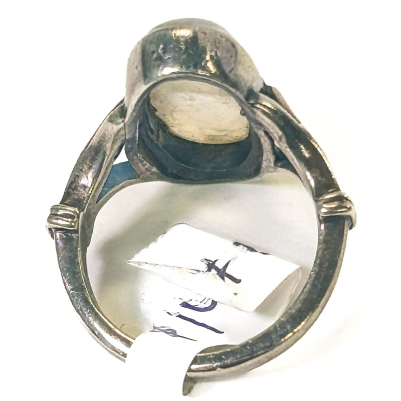 Vintage 925 Sterling Silver Rainbow Moonstone Ring - Size 8.5 - Frijja, LLC