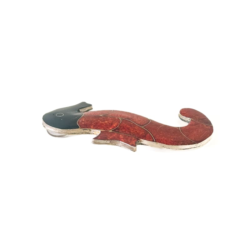 Vintage 925 Sterling Silver Red Seahorse Pendant - Frijja, LLC