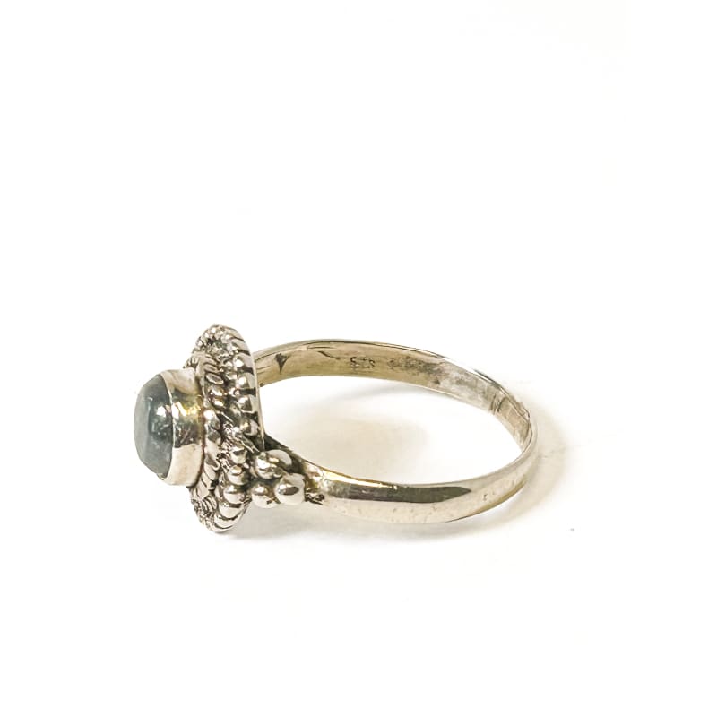 Vintage 925 Sterling Silver Round Labradorite Ring - Size 7.5 - Frijja, LLC