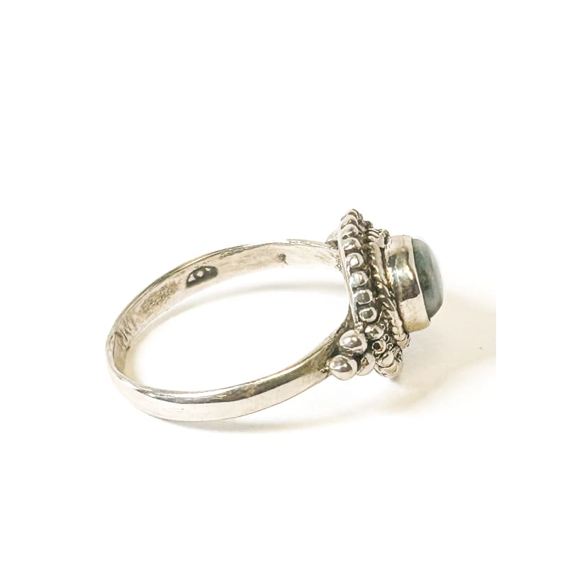 Vintage 925 Sterling Silver Round Labradorite Ring - Size 7.5 - Frijja, LLC