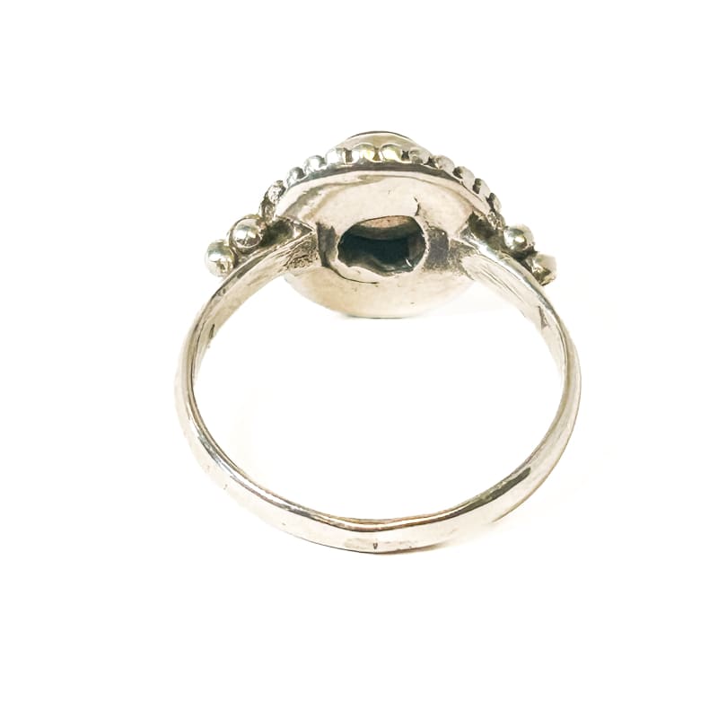 Vintage 925 Sterling Silver Round Labradorite Ring - Size 7.5 - Frijja, LLC