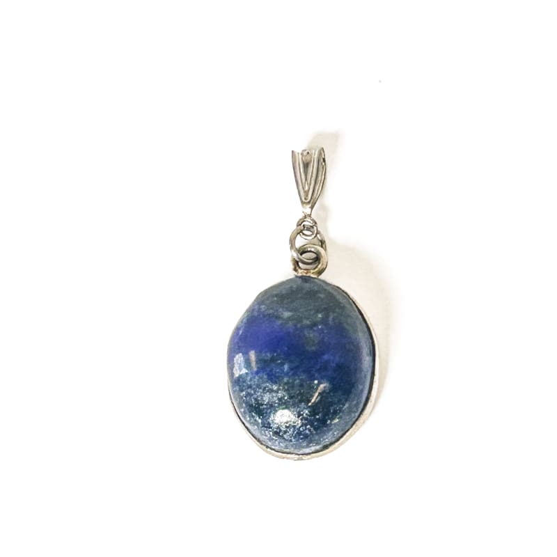 Vintage 925 Sterling Silver Round Lapis Lazuli Pendant - Frijja, LLC