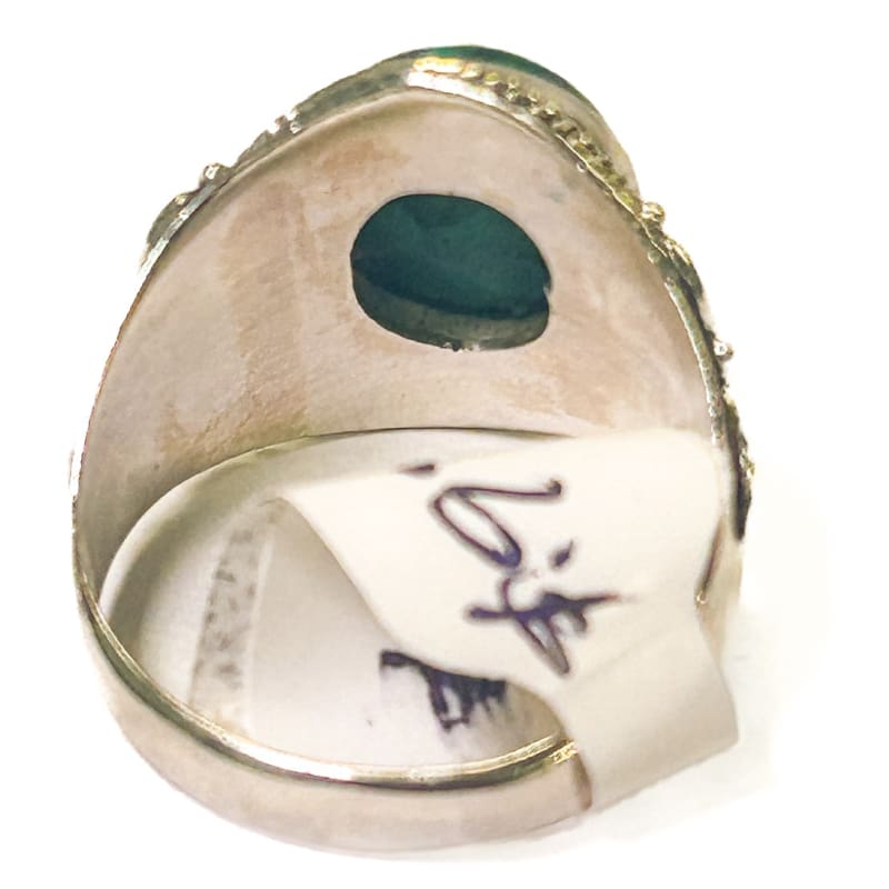 Vintage 925 Sterling Silver Round Malachite Ring - Size 8 - Frijja, LLC