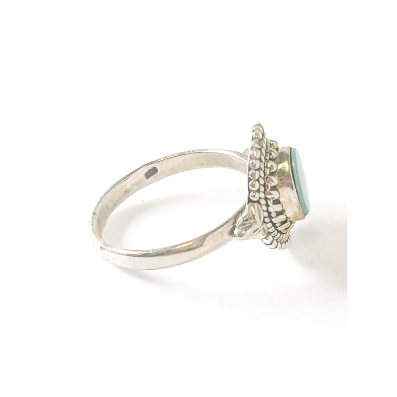 Vintage 925 Sterling Silver Round Turquoise Ring - Size 8 - Frijja, LLC