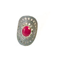 Vintage 925 Sterling Silver Ruby Ring Size 7 - Frijja, LLC